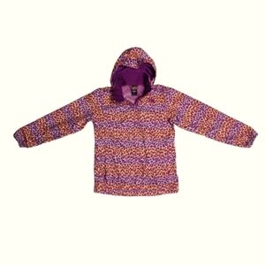 THE NORTH FACE Animal Print Leopard Girls Rain Jacket Sz L (14/16)